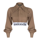 Big Collar Crop Shirt