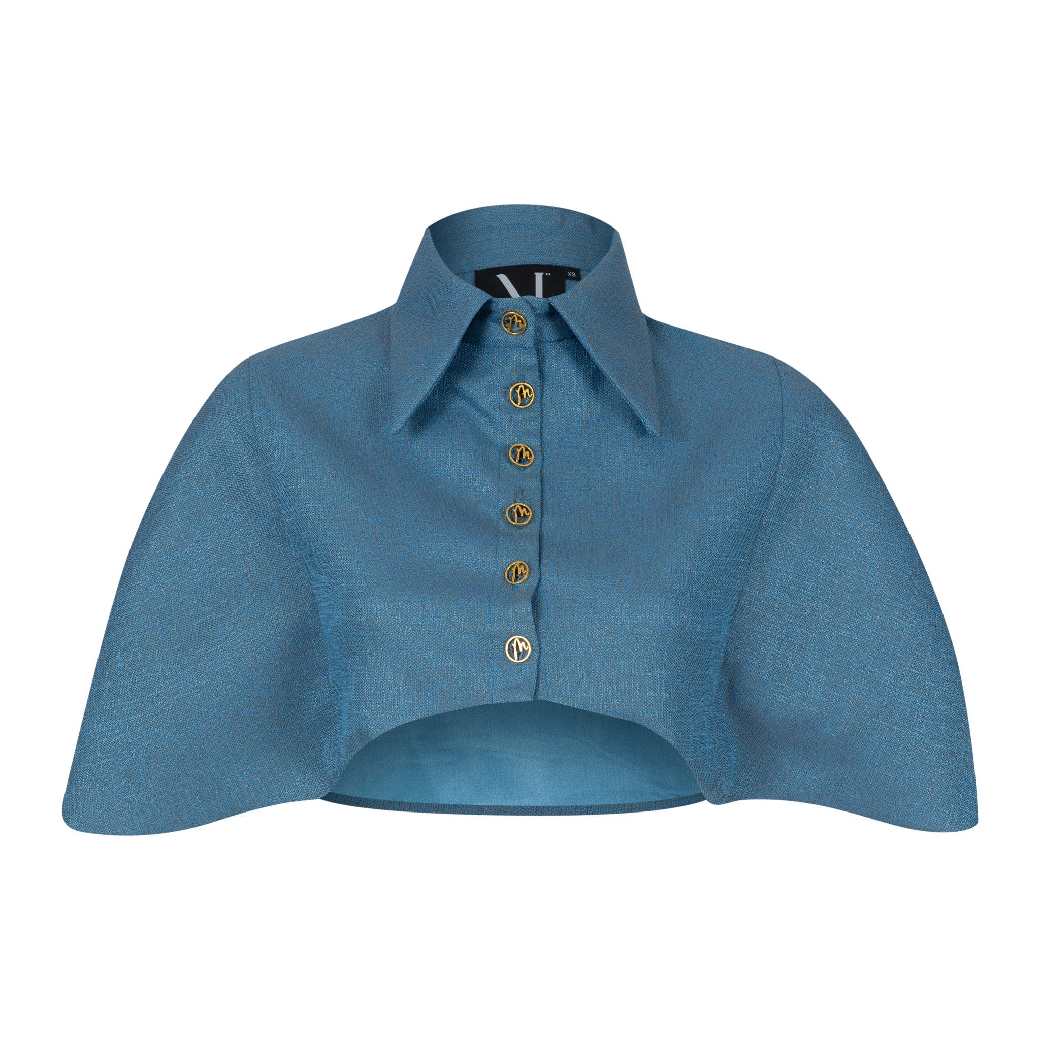 Malondie Blue Muse Cape Shirt