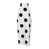 Malondie Polka Poise Pencil Maxi Skirt