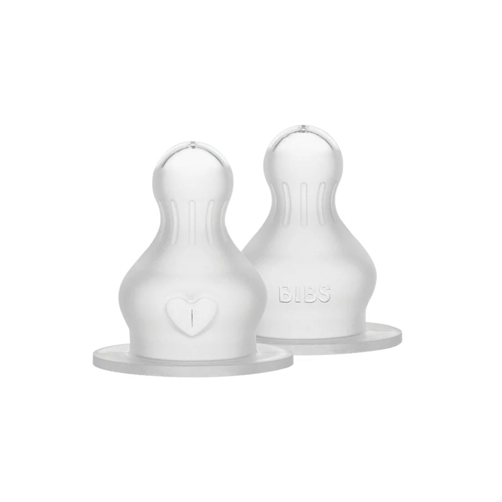 BIBS 2-Pack Round Silicone Baby Bottle Nipple