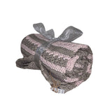 Grey and Pink Crocheted Blanket