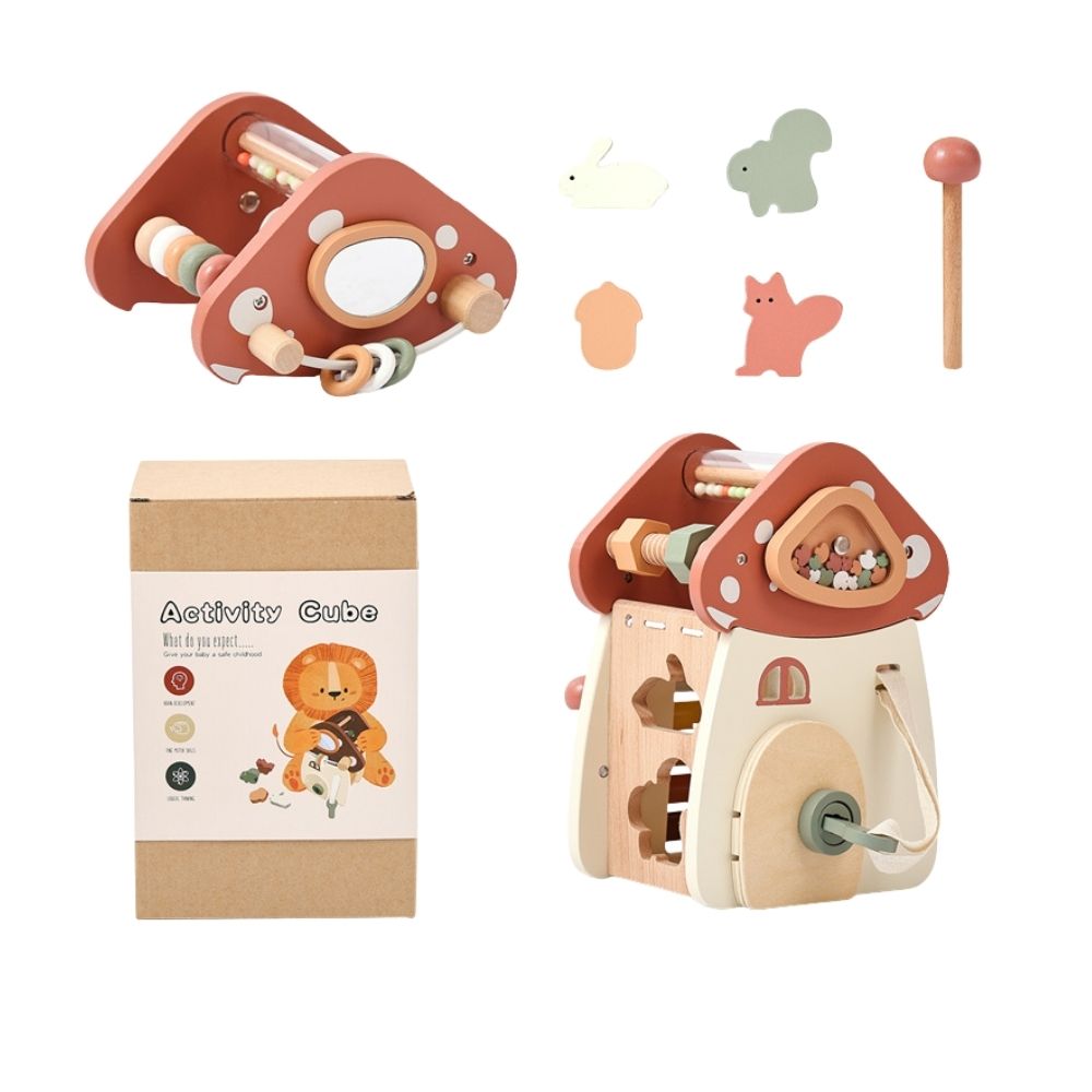 5-in-1 Wooden Activity Mushroom