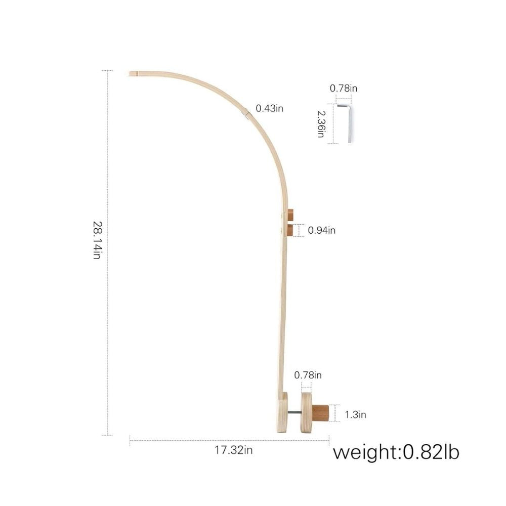 Curved Wooden Crib Mobile Arm