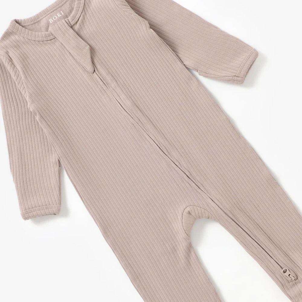 Boki Organic Rib Zipsuit with Footies & Mittens