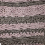 Grey and Pink Crocheted Blanket