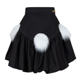 Polka Fur Skirt