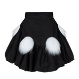 Polka Fur Skirt