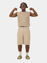 Knitted Shorts - Stone