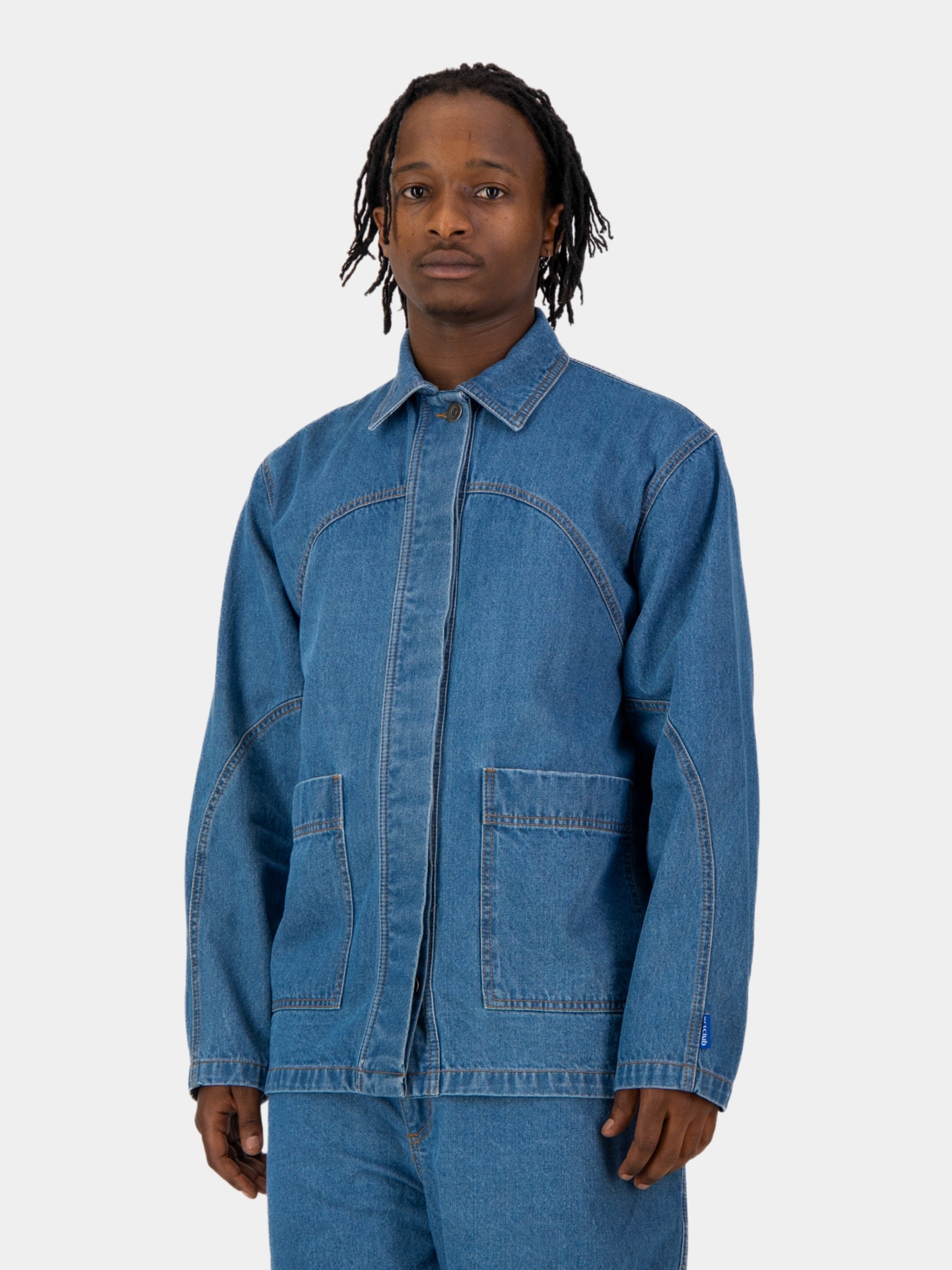 Engineered Denim Jacket (extra length) - Washed Indigo