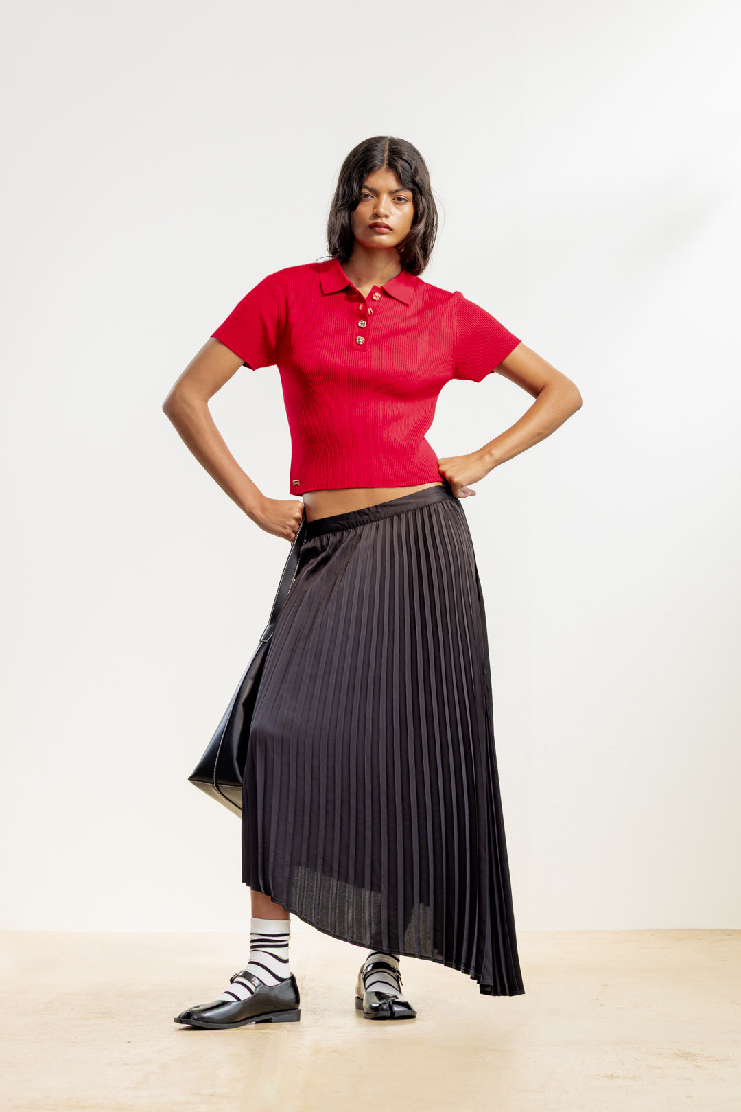 Elara Asymmetrical Pleated Skirt