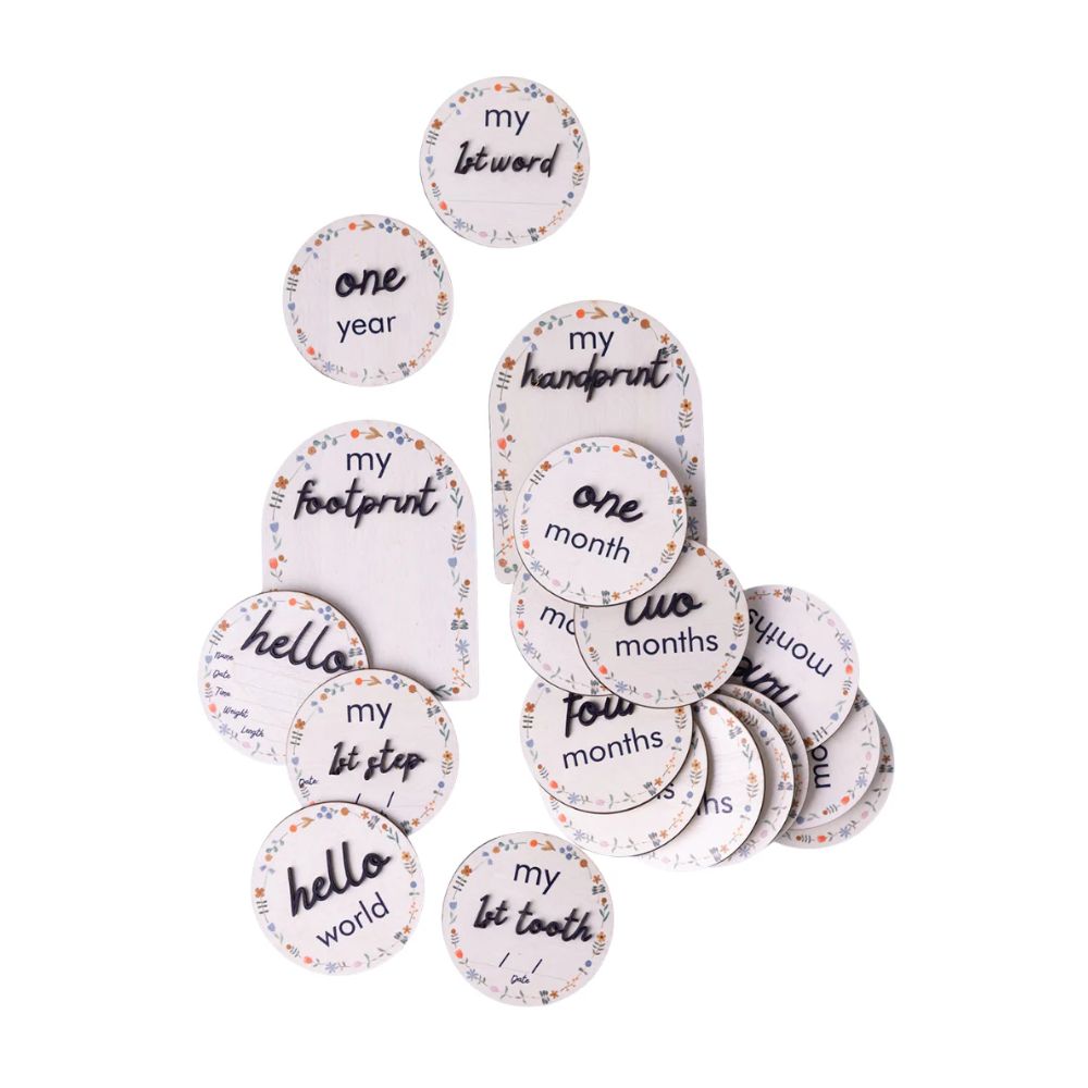 Grow Baby Wooden Baby Milestone Discs