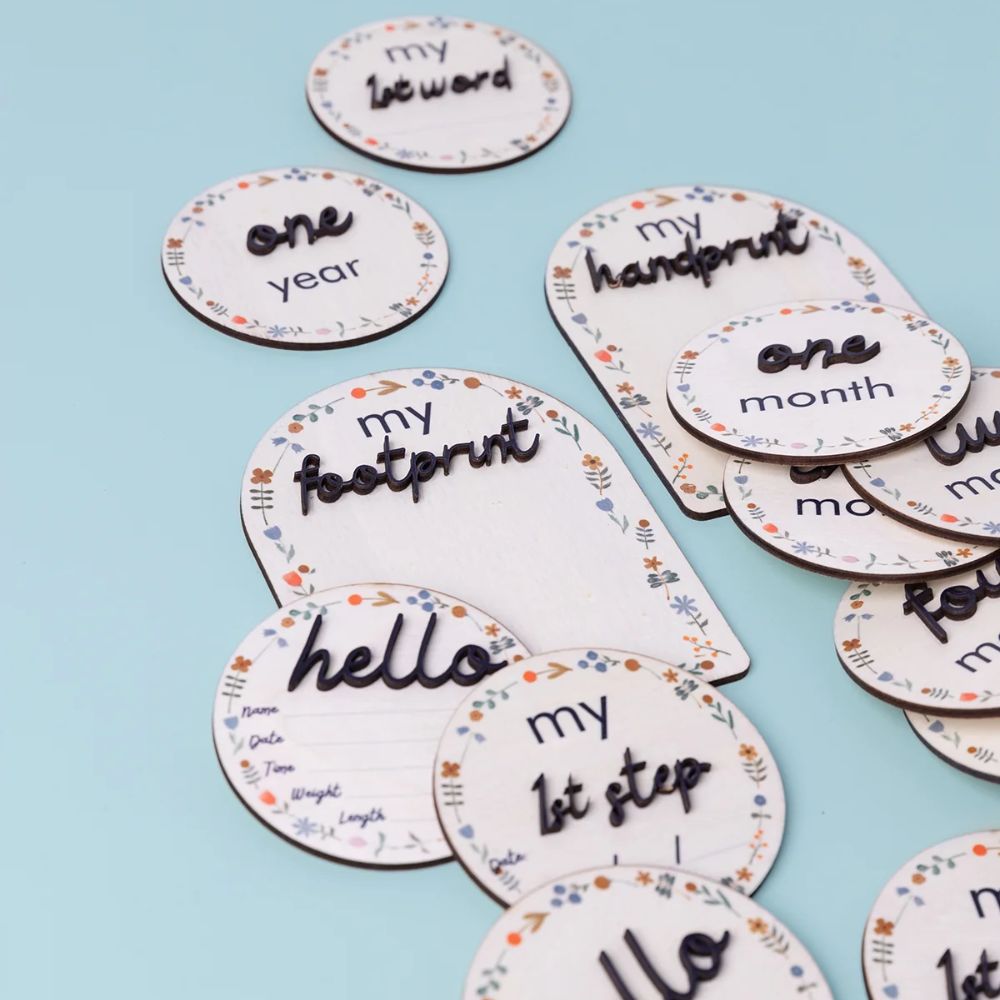 Grow Baby Wooden Baby Milestone Discs