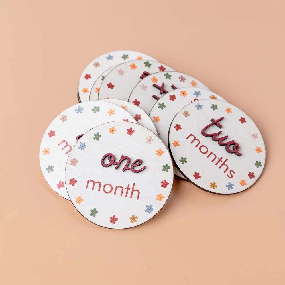 Grow Baby Wooden Baby Milestone Discs