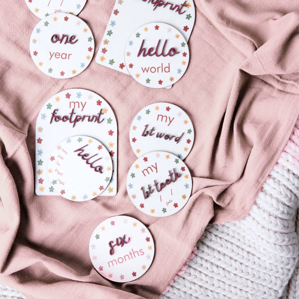Grow Baby Wooden Baby Milestone Discs