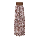 Malondie Pleated Choc-Maxi Skirt