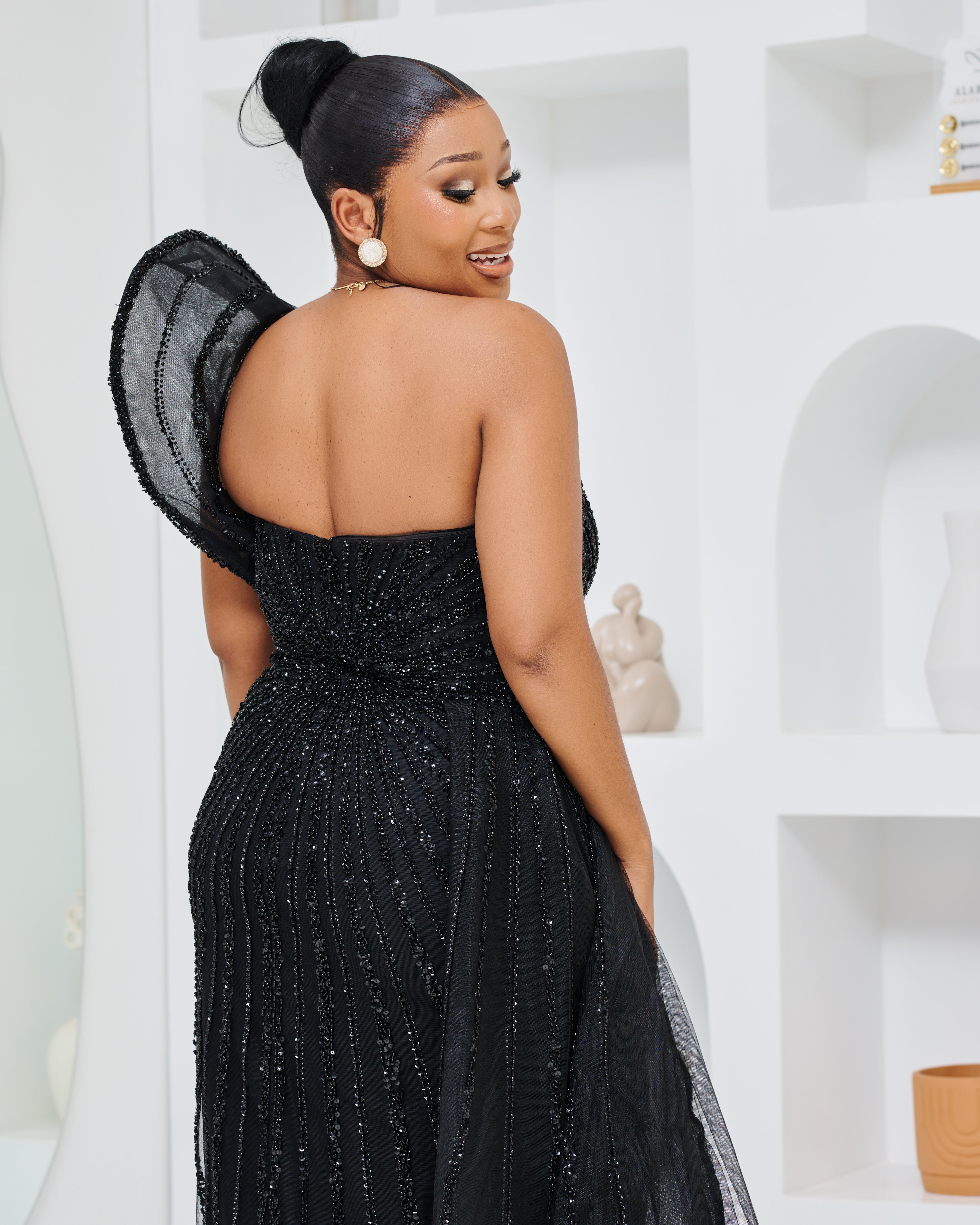 Black Twilight Dress Pre-Loved by Alabanza - Elegant pieces worn only once for photoshoots. Each dress is in excellent condition — carefully cleaned, inspected, and ready t