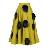 Malondie Luna Fur Dot Skirt
