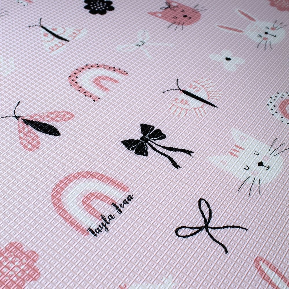 Tayla Jean Rainbow Ribbons & Light Grey Play Mat