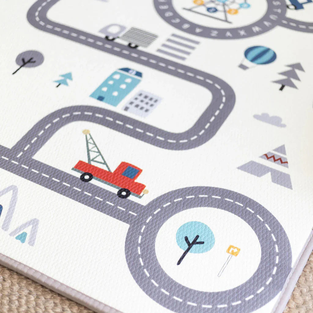 Tayla Jean Grey Brush Stroke & Road Play Mat