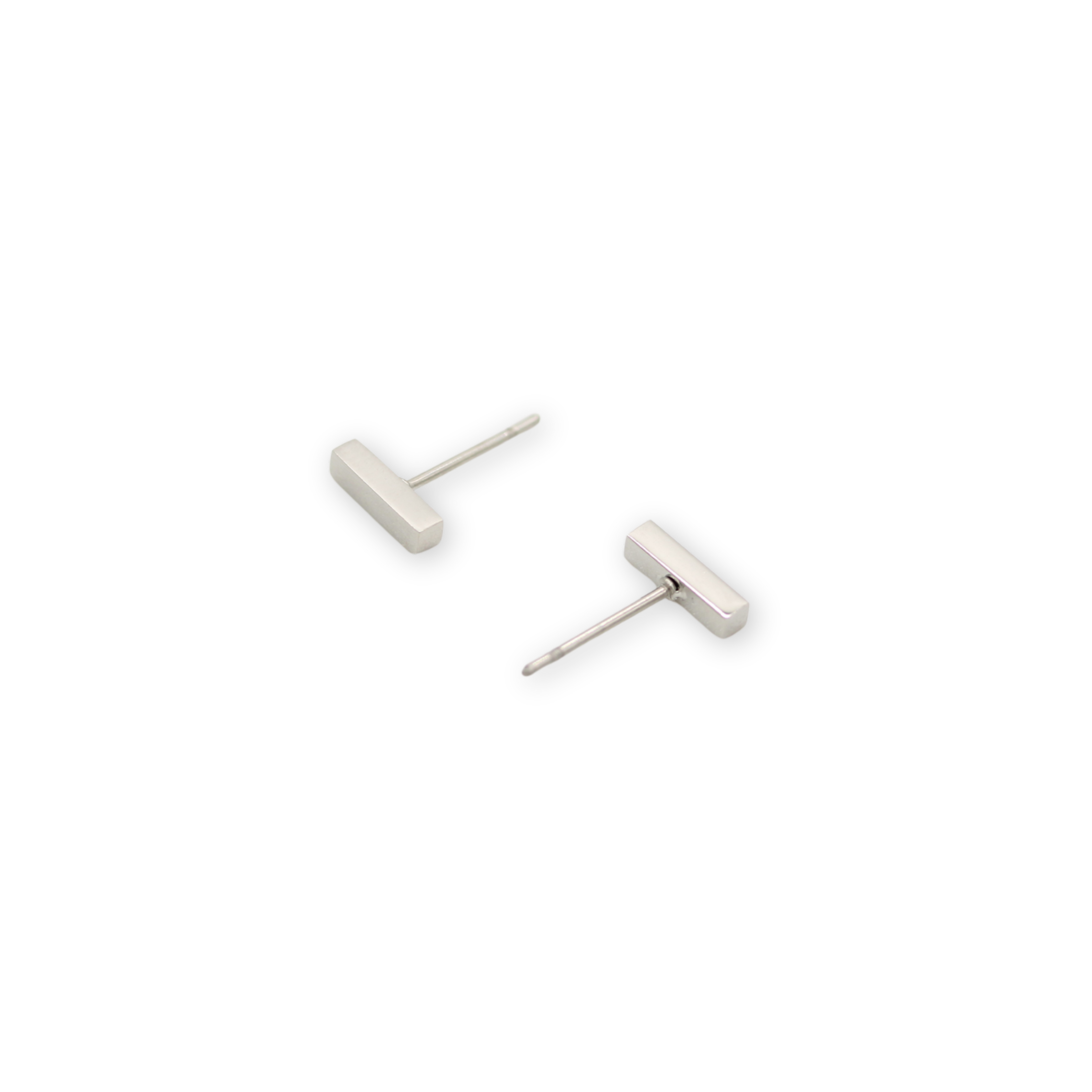 Mini Rectangle Studs Silver