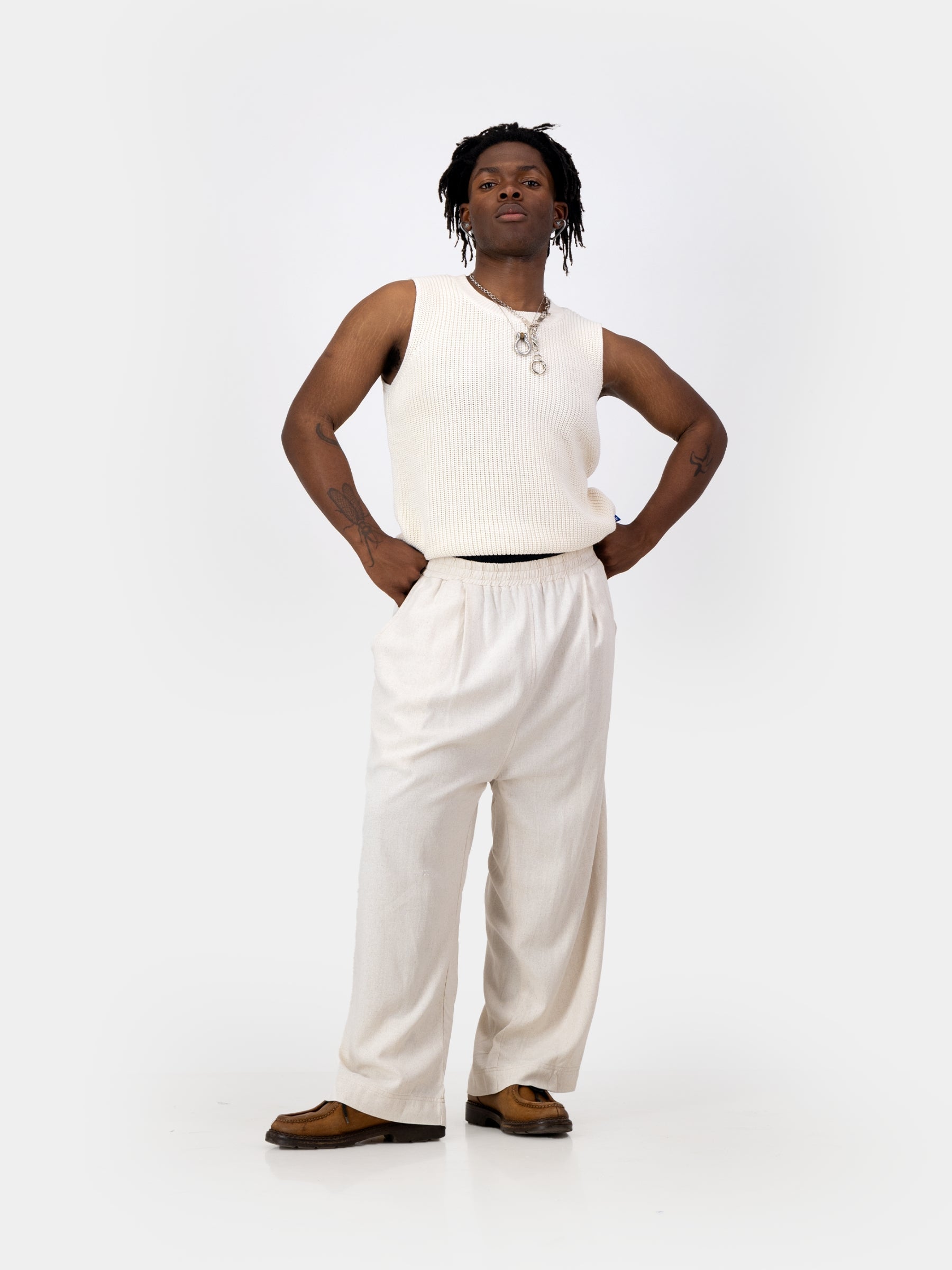 Knitwear Vest - Ecru/Linen
