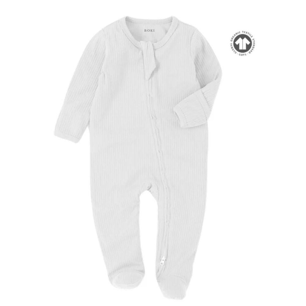 Boki Organic Rib Zipsuit with Footies & Mittens