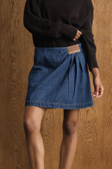 Mirembe Draped Denim Skirt
