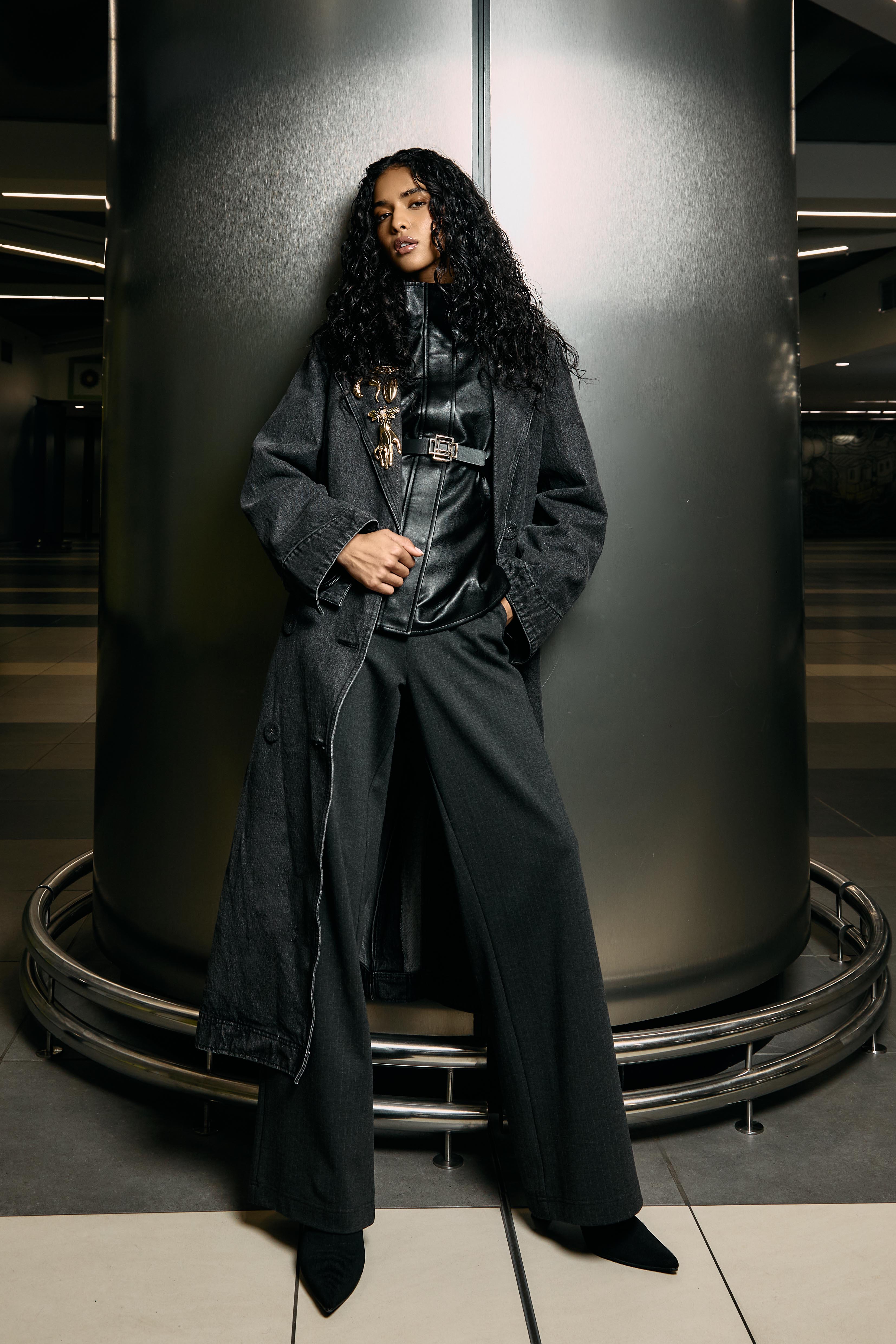 Musarrat Denim Trench
