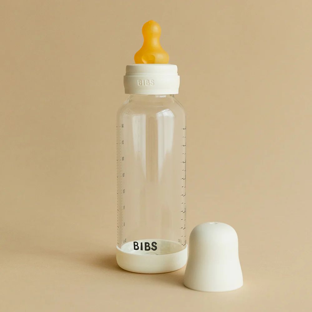 BIBS 120ml Round Latex Slow Flow Glass Bottle