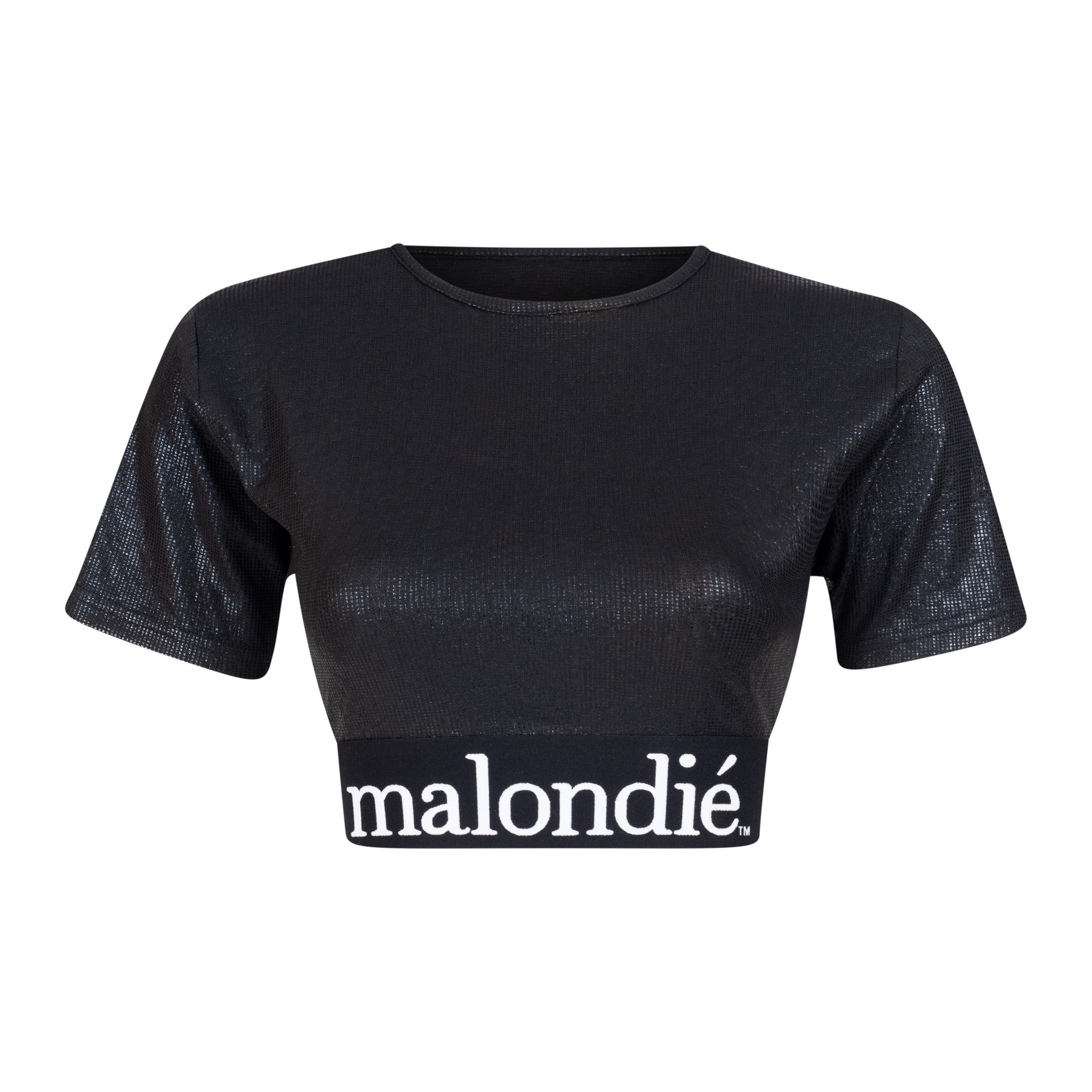 Malondie Black Glitter Crop Top