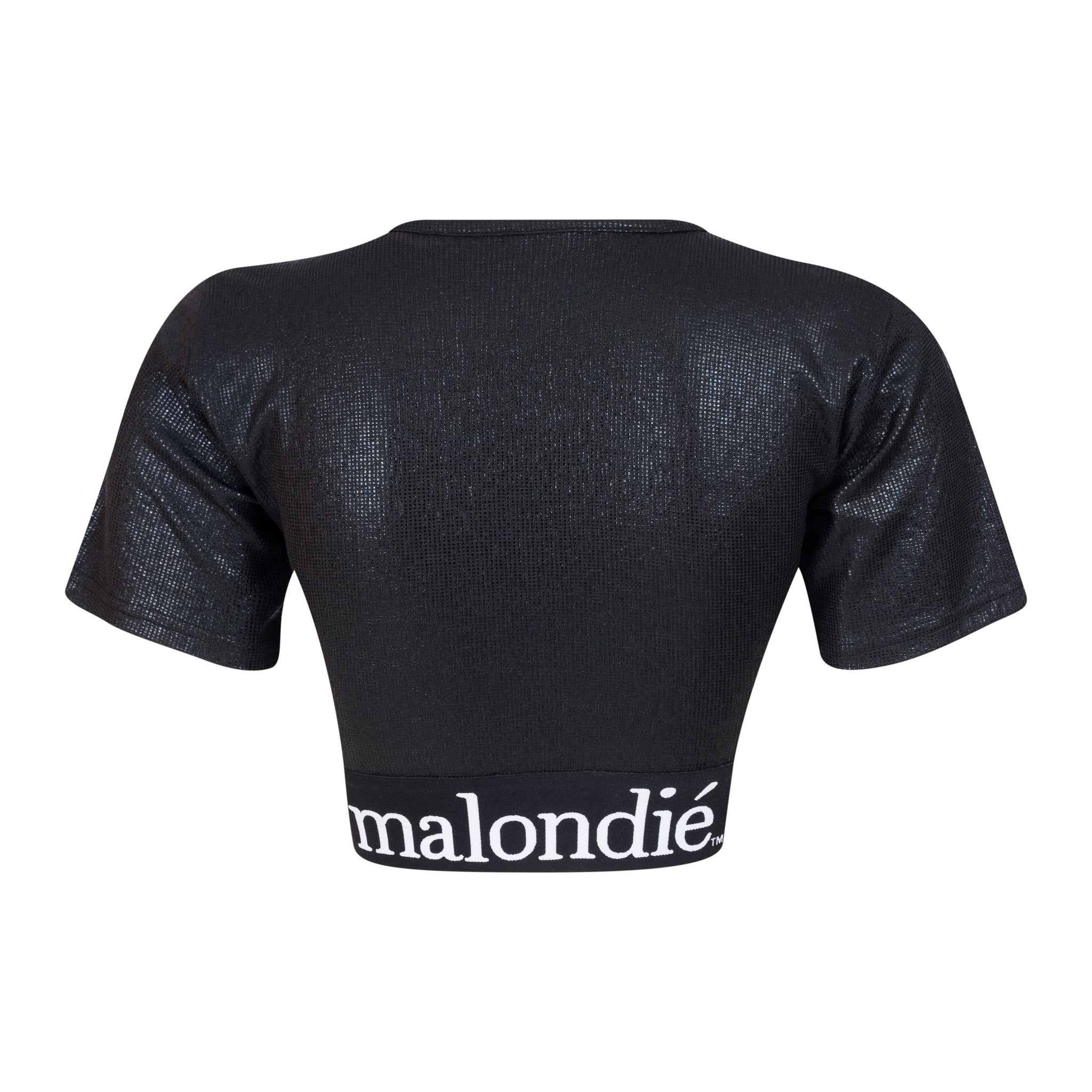 Malondie Black Glitter Crop Top