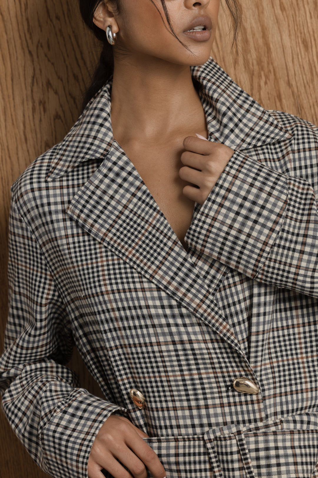 Tebogo Gold Button Trench Coat