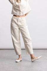 Rutendo Barrel Leg Denim _ 168408 _ Ecru