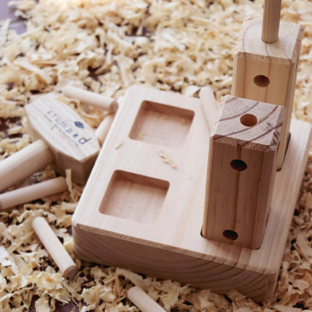 Stumped Knock-A-Block Building Station