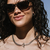 Bulky Clasp Necklace Silver