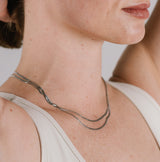 Double Snake Chain Silver