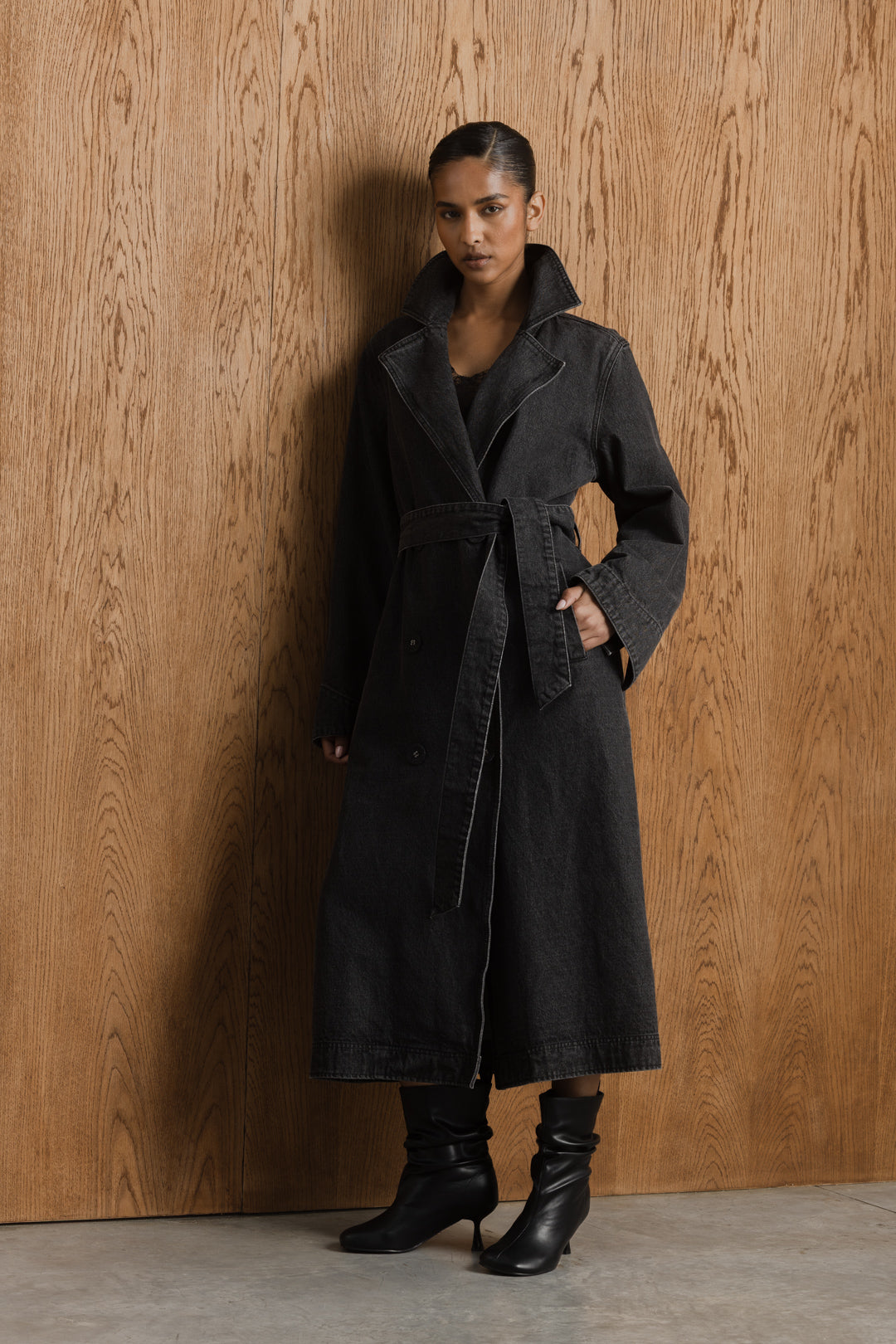 Musarrat Denim Trench