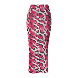 Malondie Pink Safari Pencil Skirt