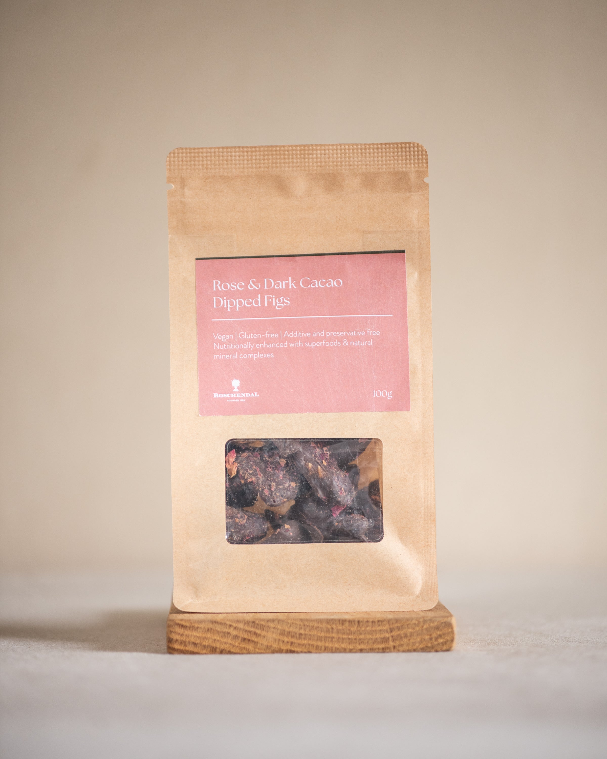 Rose & Dark Cacao Dipped Figs 100g