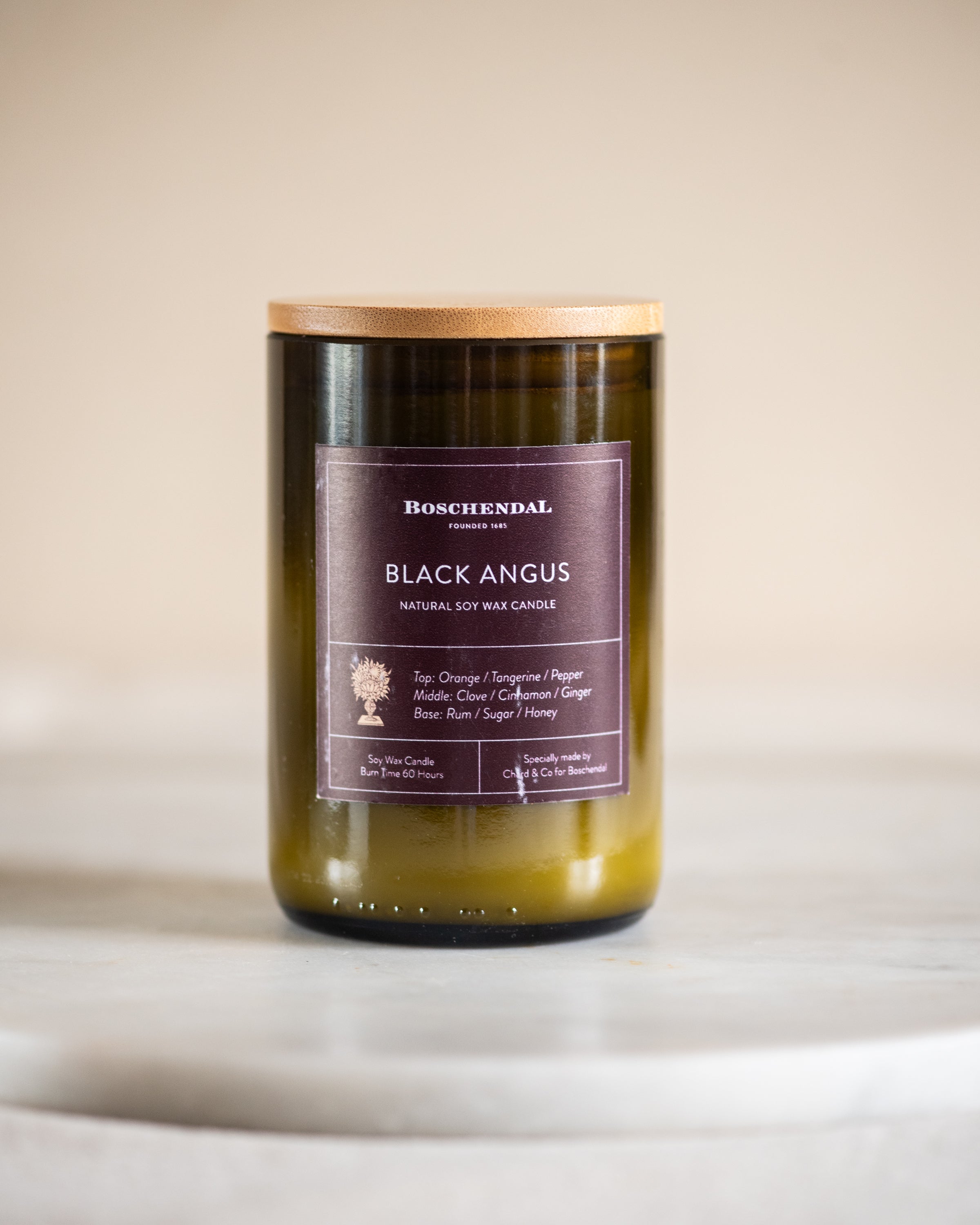 Boschendal Black Angus Red Wine Scented Glass Candle