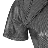 Malondie Glint Silver Crop Top