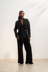 Marcella Cropped Bow Blazer