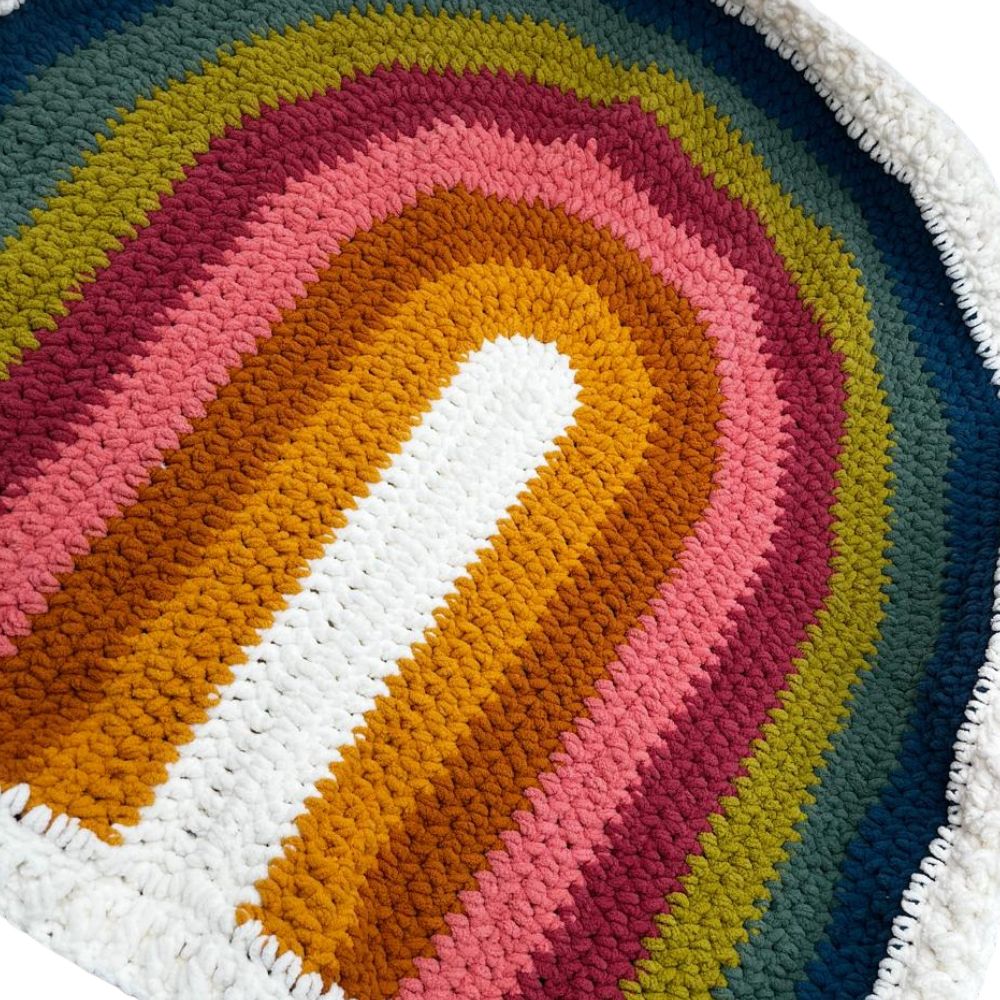 noogi kids Plush Boho Rainbow Blanket