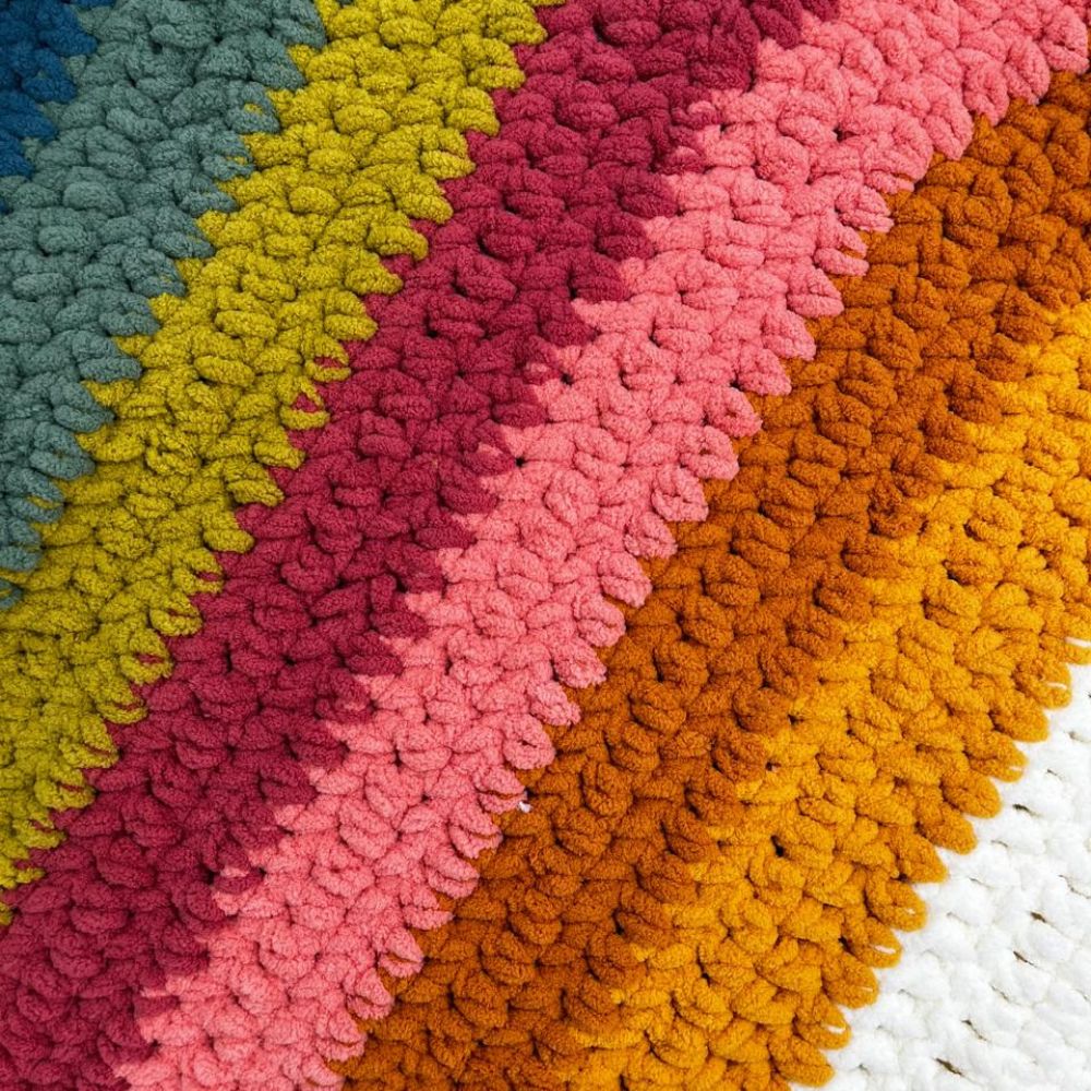 noogi kids Plush Boho Rainbow Blanket