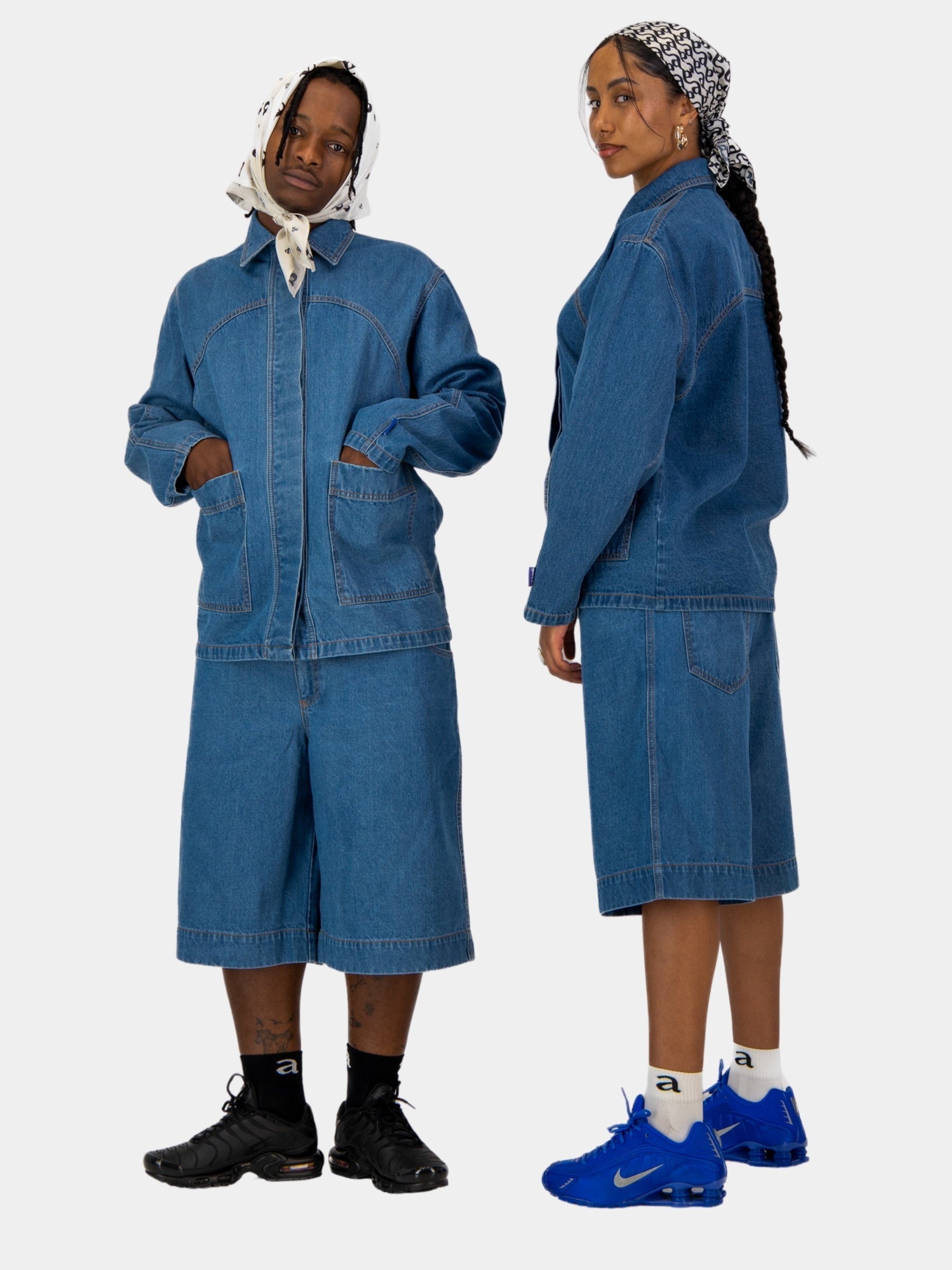 Engineered Denim Jacket (extra length) - Washed Indigo