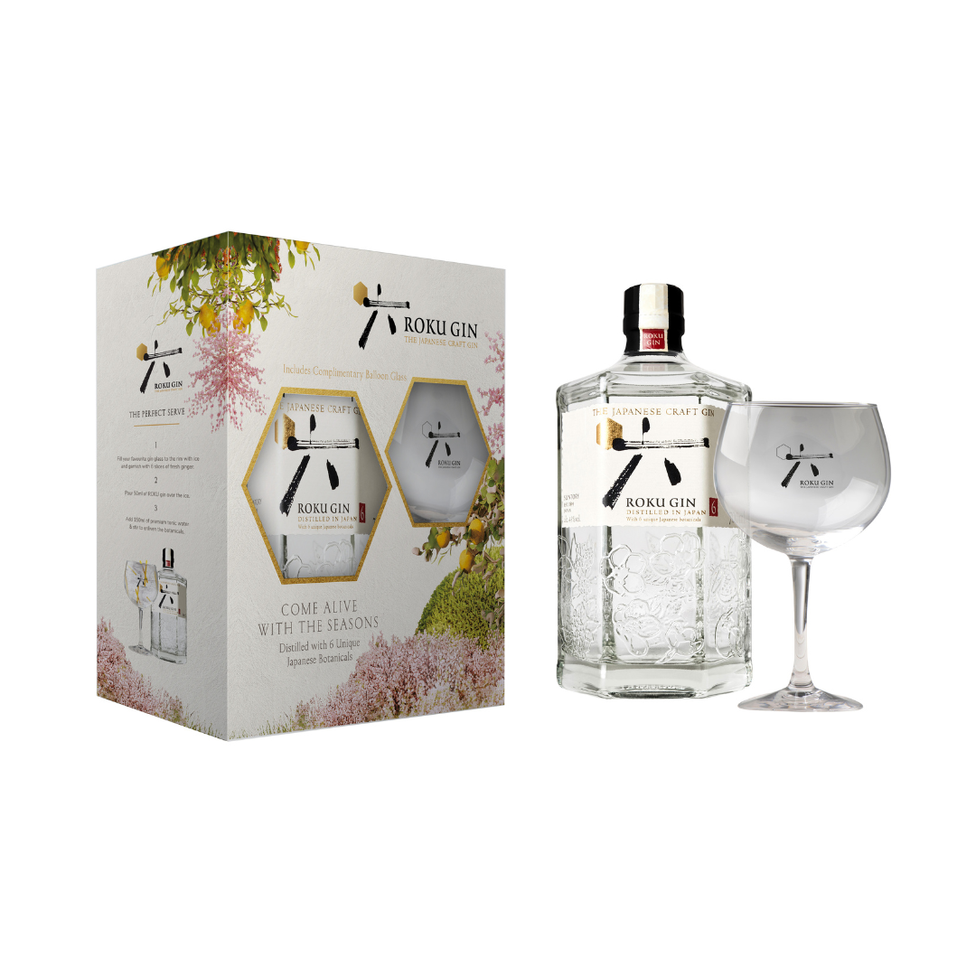 Roku Gin Gift with Balloon Glass