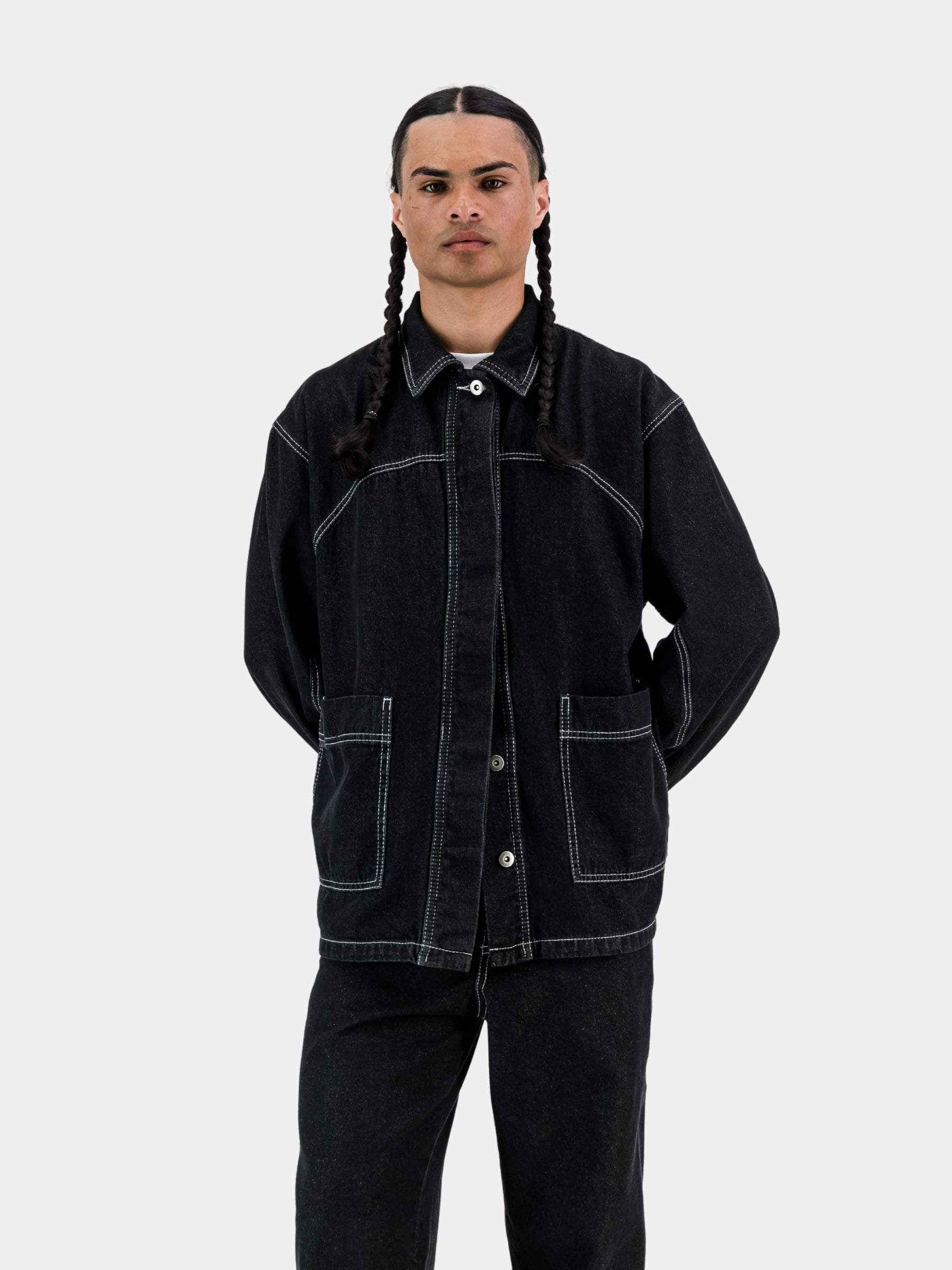 Engineered Denim Jacket (extra length) - Black