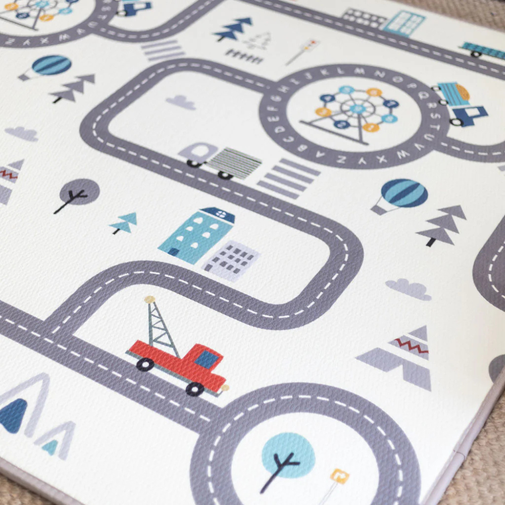Tayla Jean Grey Brush Stroke & Road Play Mat