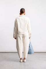 Rutendo Barrel Leg Denim _ 168408 _ Ecru