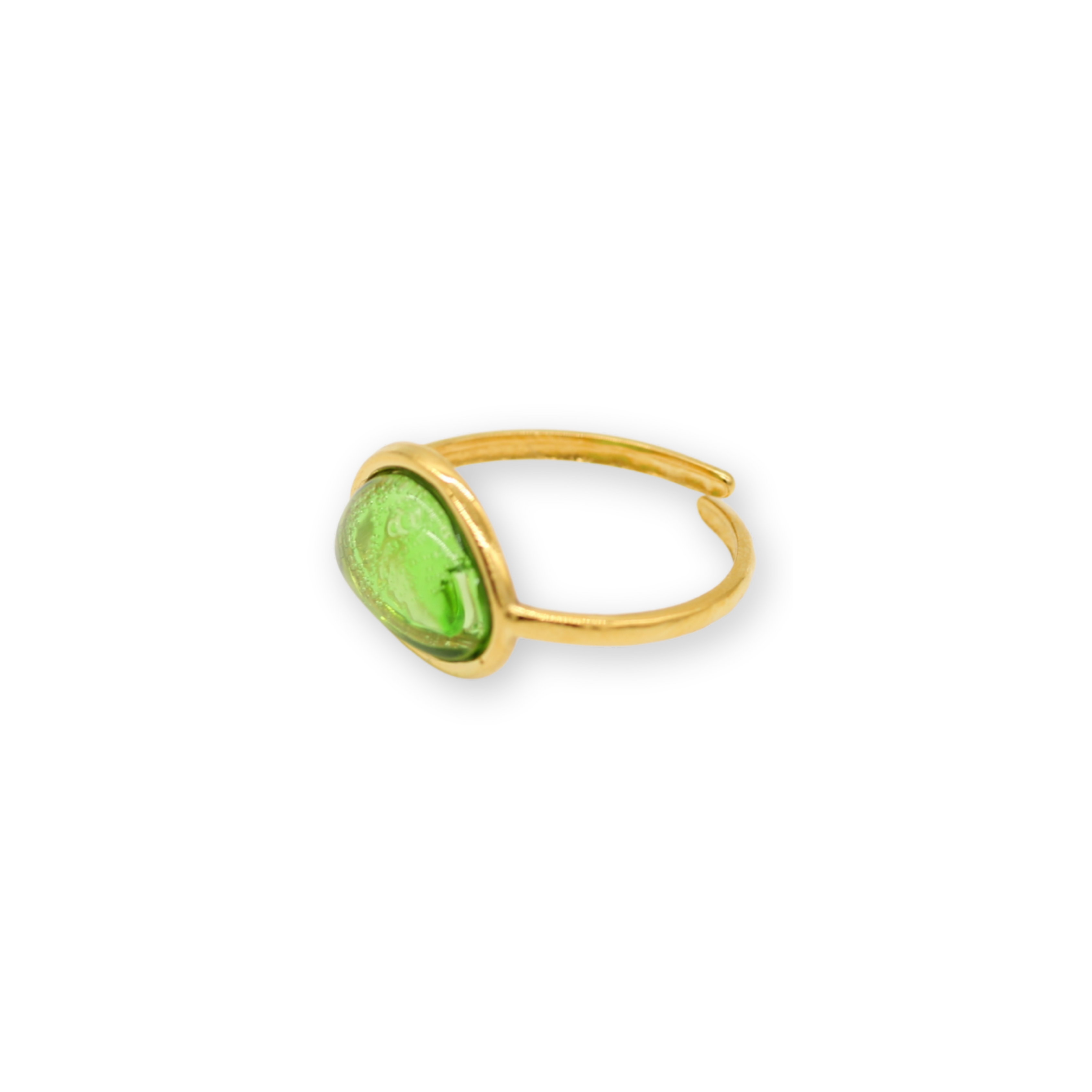 Bubbly Stone Ring - Green